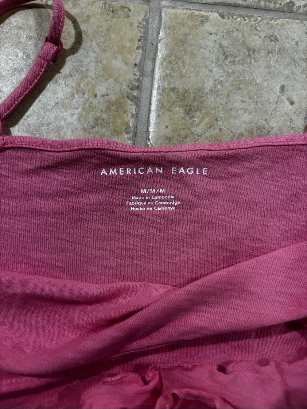 Pink Ruffle-Hem Women's Cami Crop - Picture 3 of 3